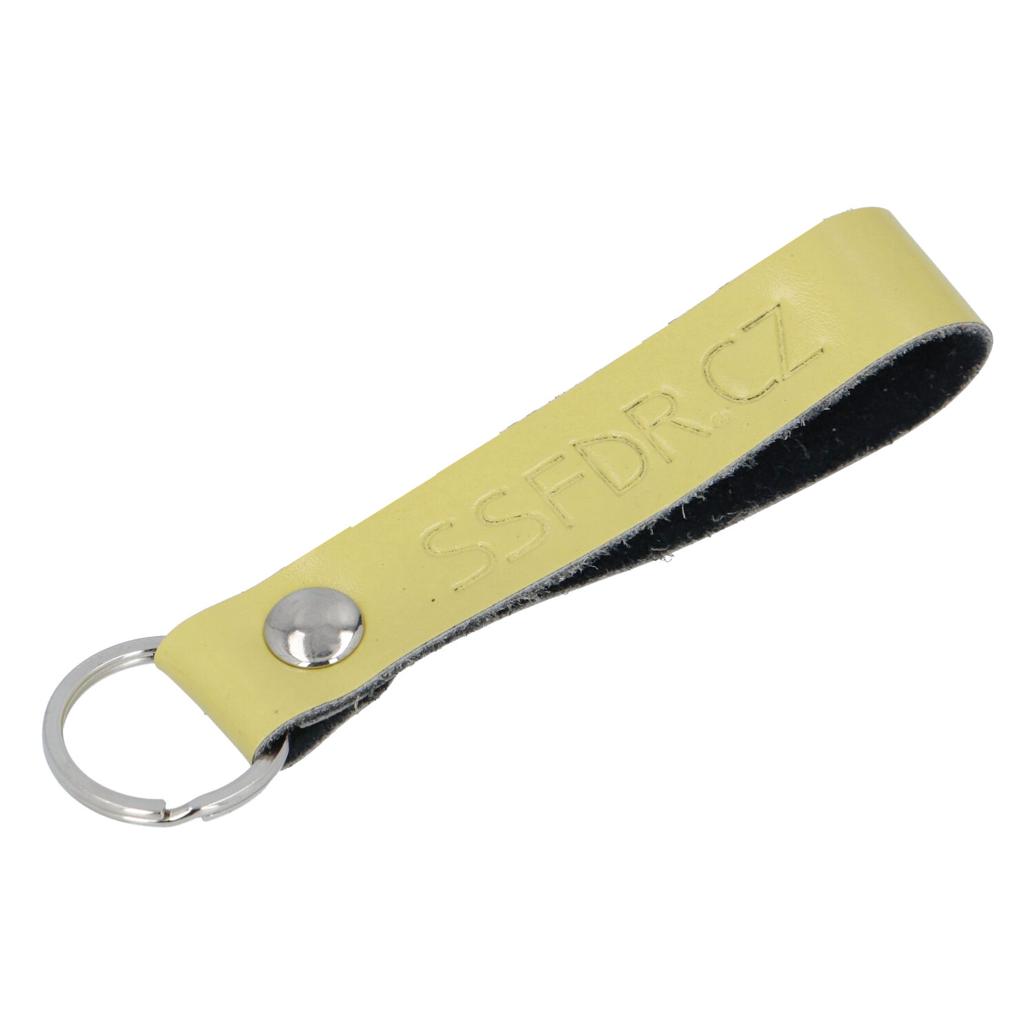 Kožená kľúčenka pútko na kľúče žltá - SSFDR Azuro