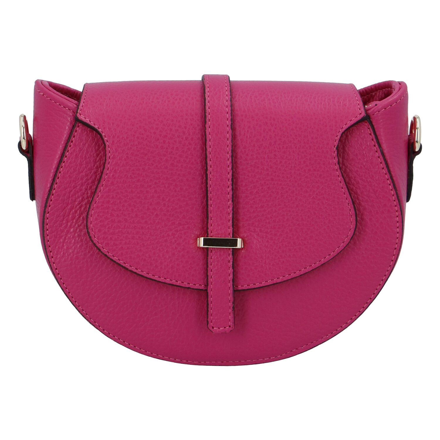 Dámska kožená crossbody kabelka fuchsiová - ItalY Blauke