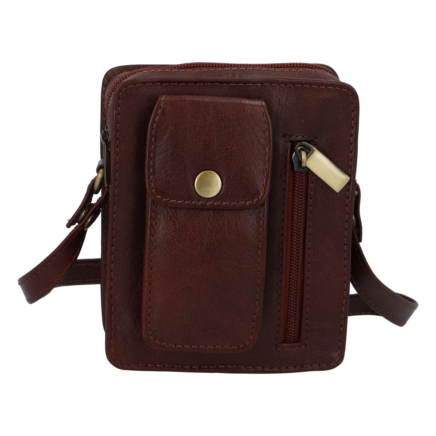 Pánska kožená kapsička na doklady hnedá - Tomas Furry