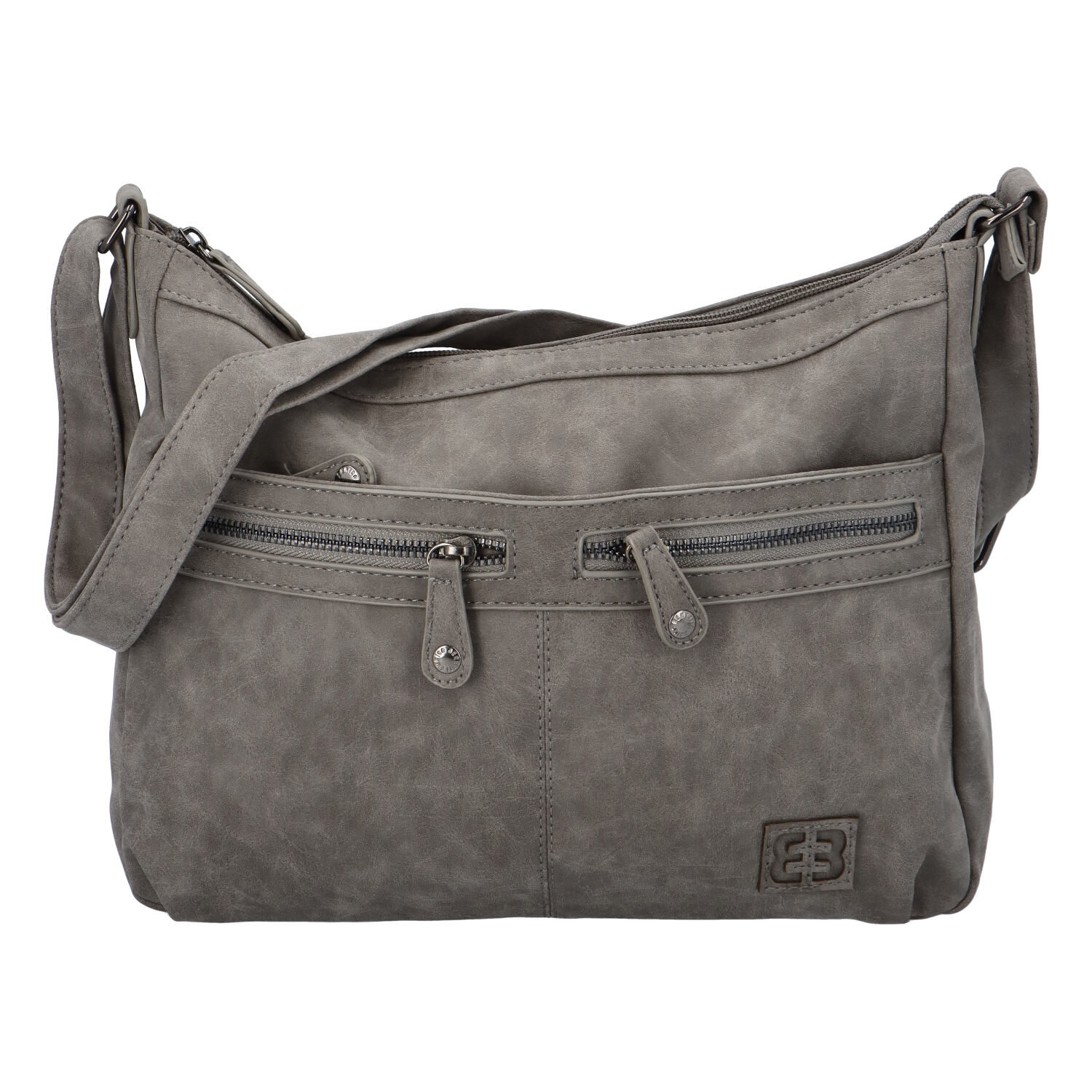 Stredná mäkká dámska crossbody kabelka sivá - Enrico Benetti Enjoy