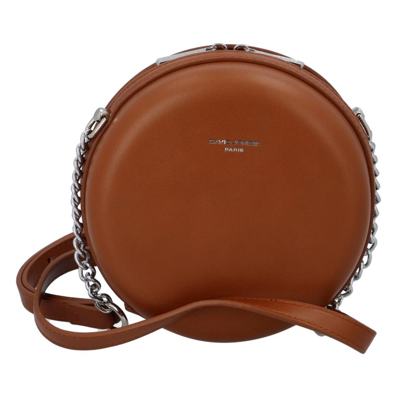 Dámska guľatá crossbody kabelka svetlohnedá - David Jones Shabirre