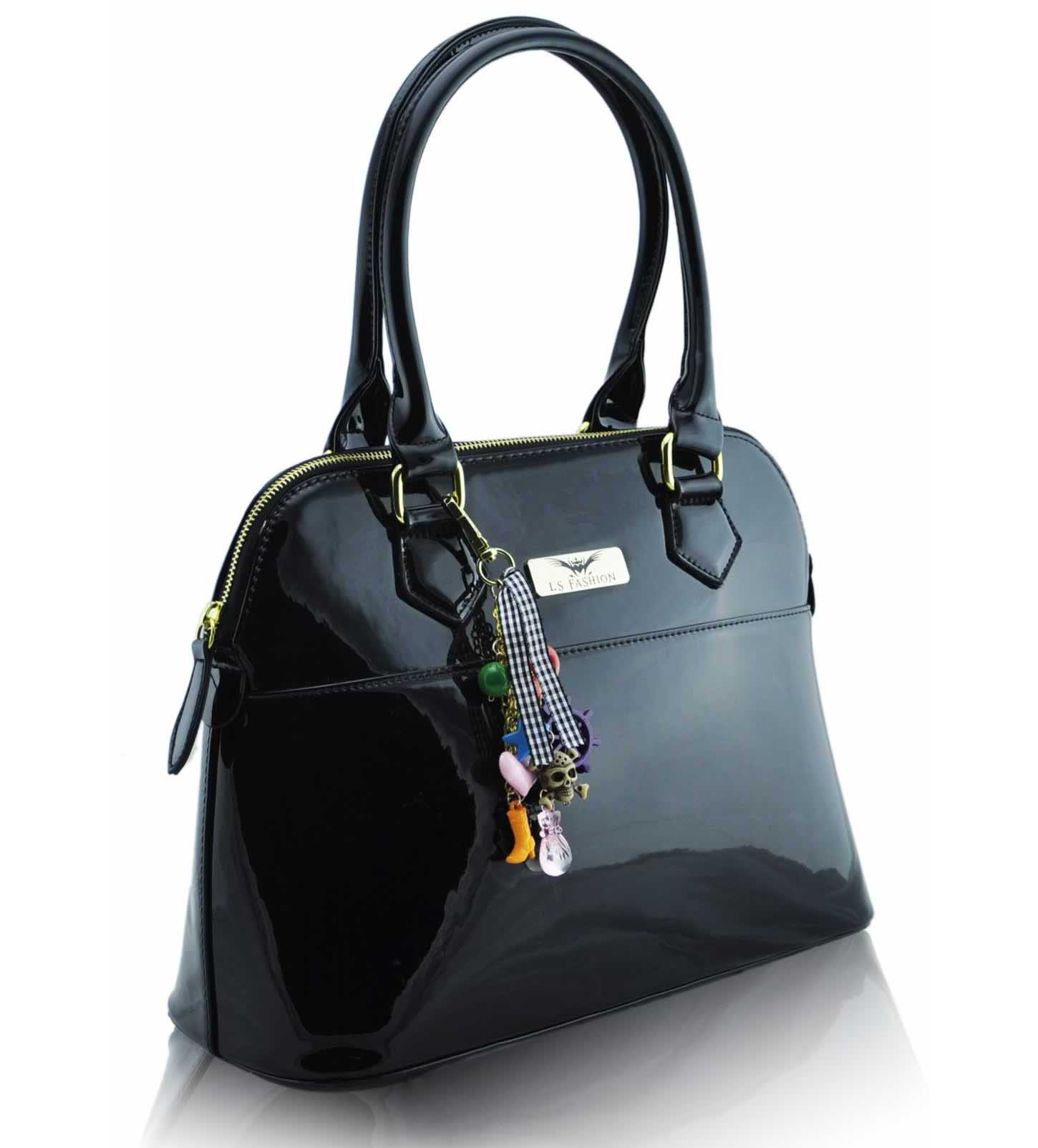Čierna lakovaná kabelka LS fashion LS6001