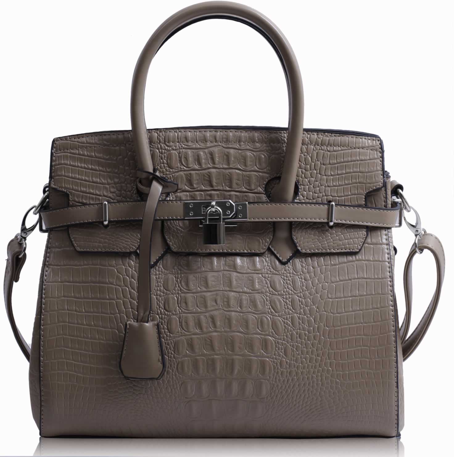 Kabelka v imitácii kroko LS Fashion LS00140C farba nude
