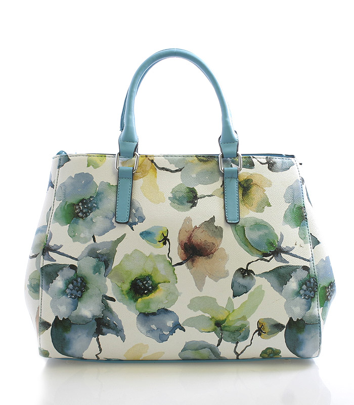 Tyrkysová kvetovaná kabelka Delami D597