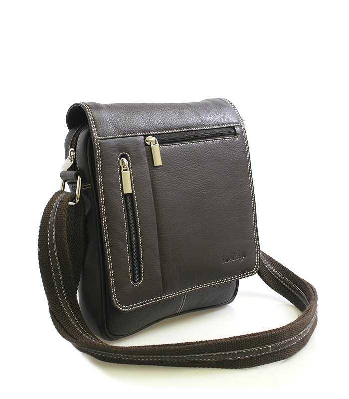 Tmavo-hnedá luxusná kožená taška IG703