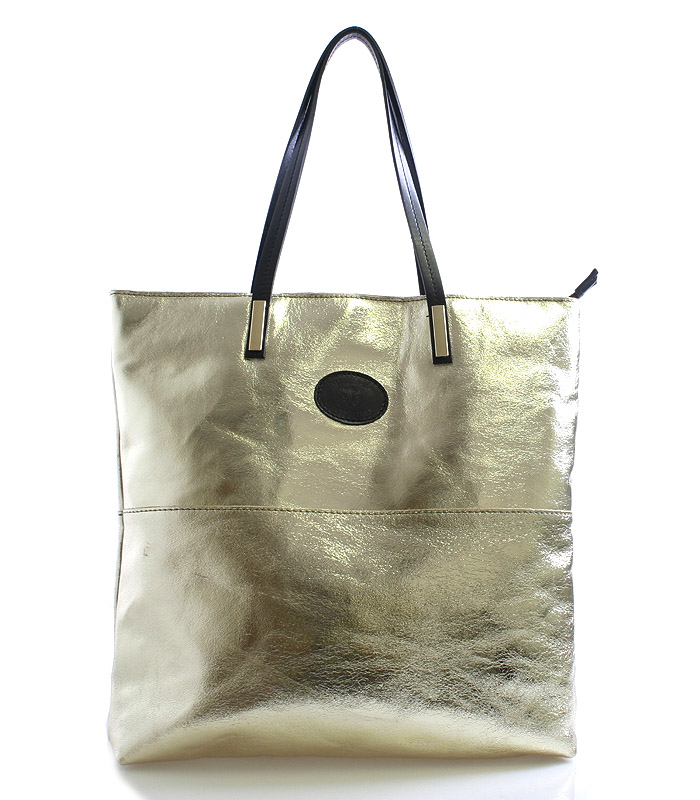 Zlatá kožená kabelka ItalY 25001