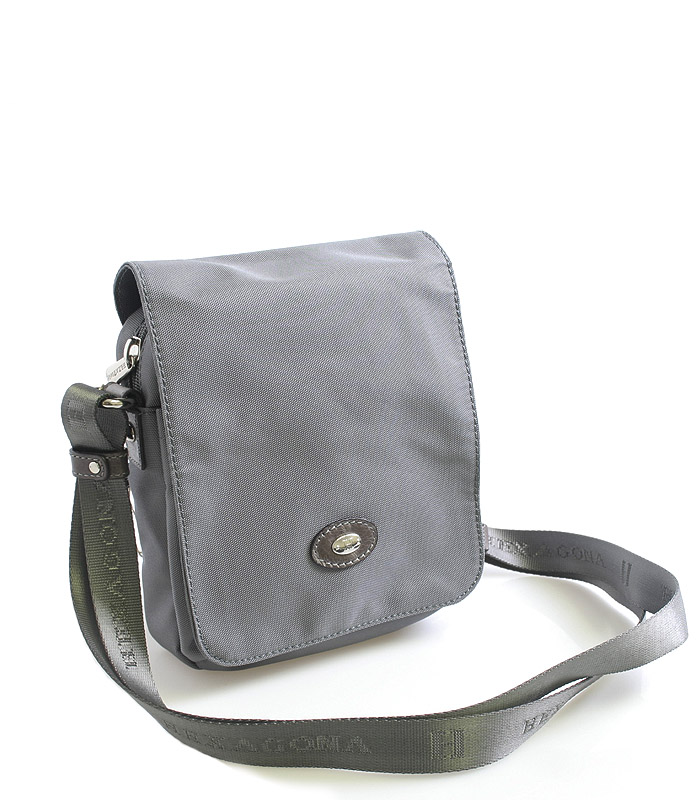 Sivá crossbody kabelka Hexagona Nina s koženými detailmi