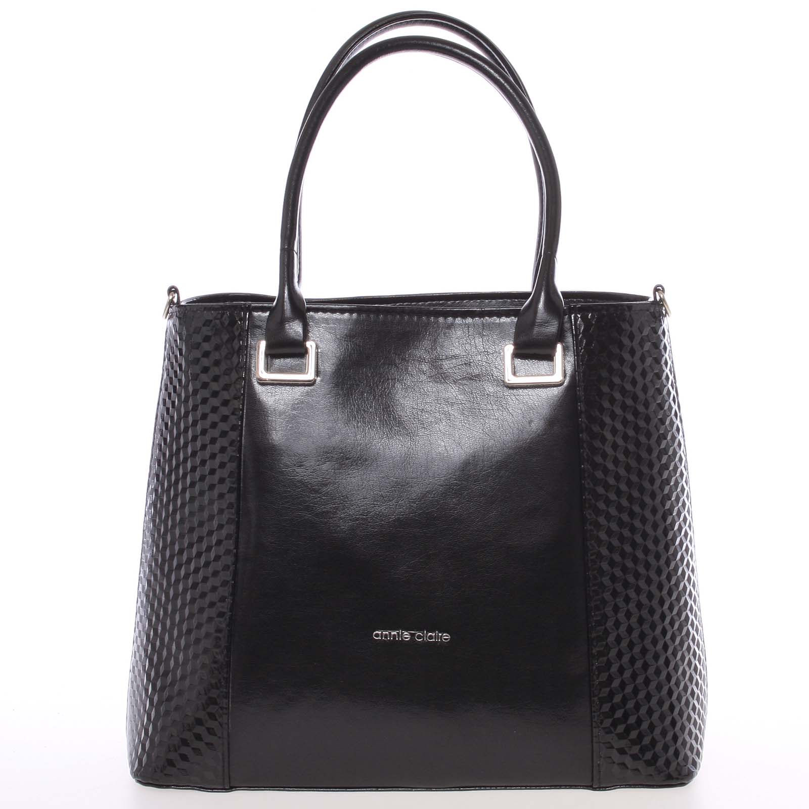 Dámska hladká čierna kabelka so vzorom - Annie Claire 7081