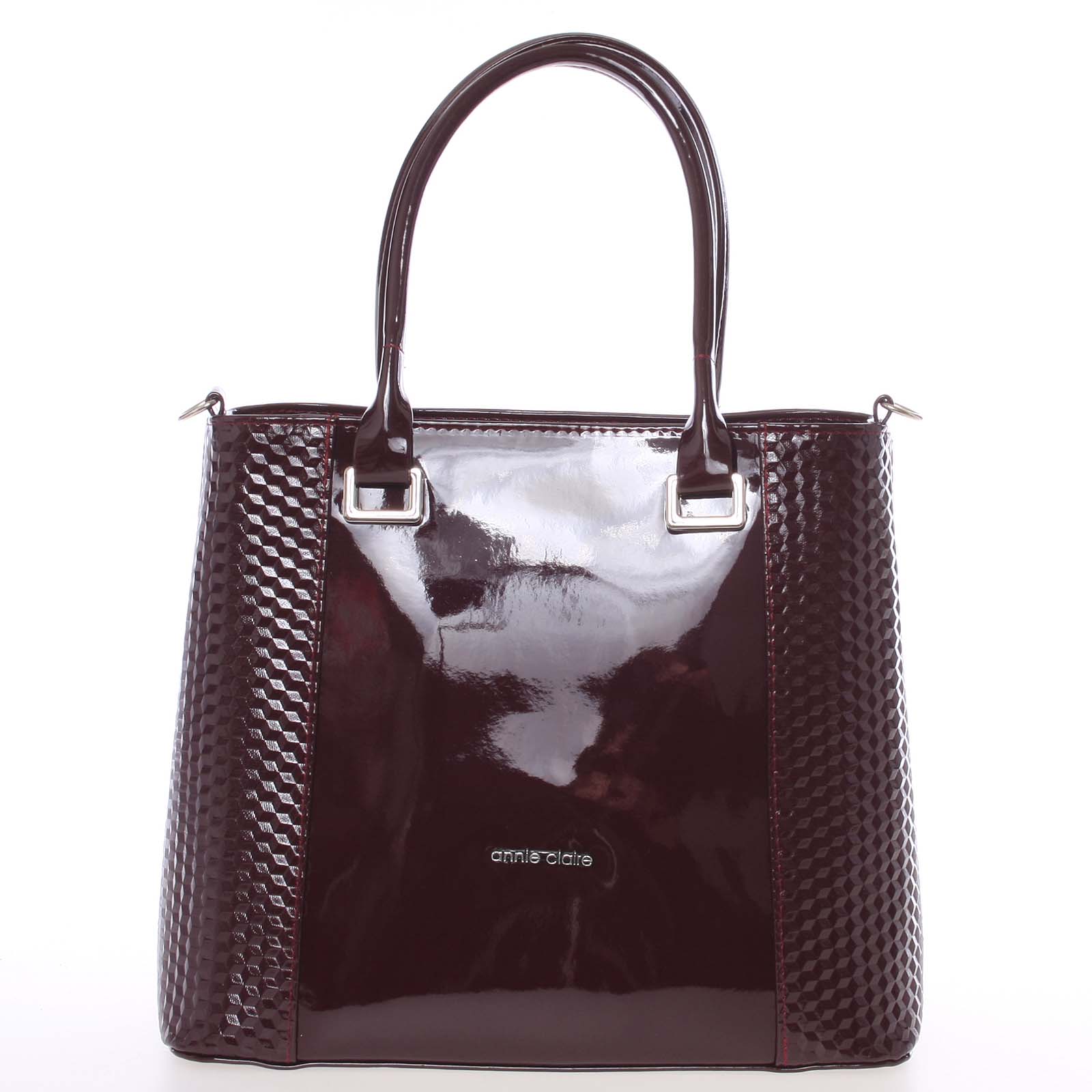 Dámska hladká vínová kabelka so vzorom - Annie Claire 7081