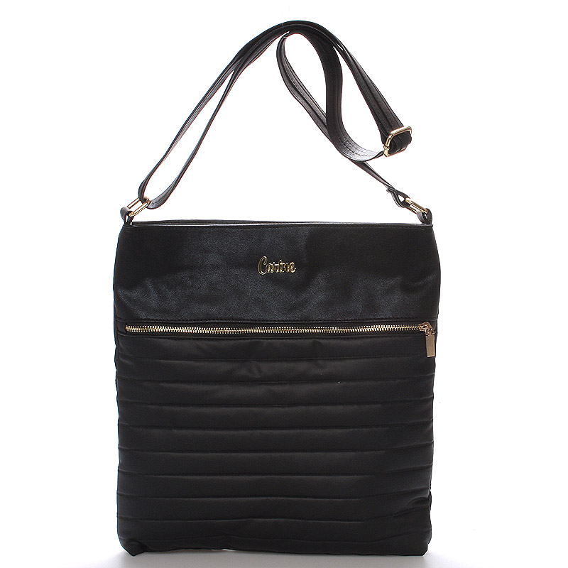 Veľká pohodlná crossbody kabelka čierna - Carine PalmBay