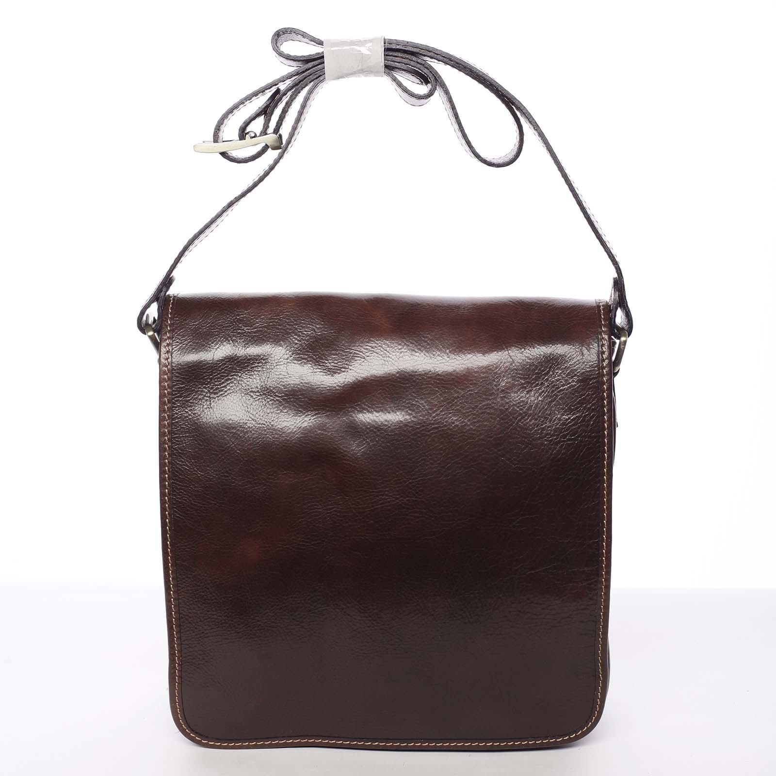 Pánska luxusná kožená taška cez plece hnedá - ItalY Jamar
