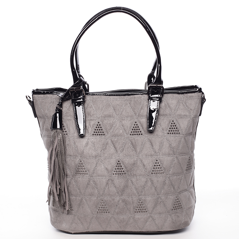 Jedinečná dámska semišová kabelka sivá - MARIA C Emmalee