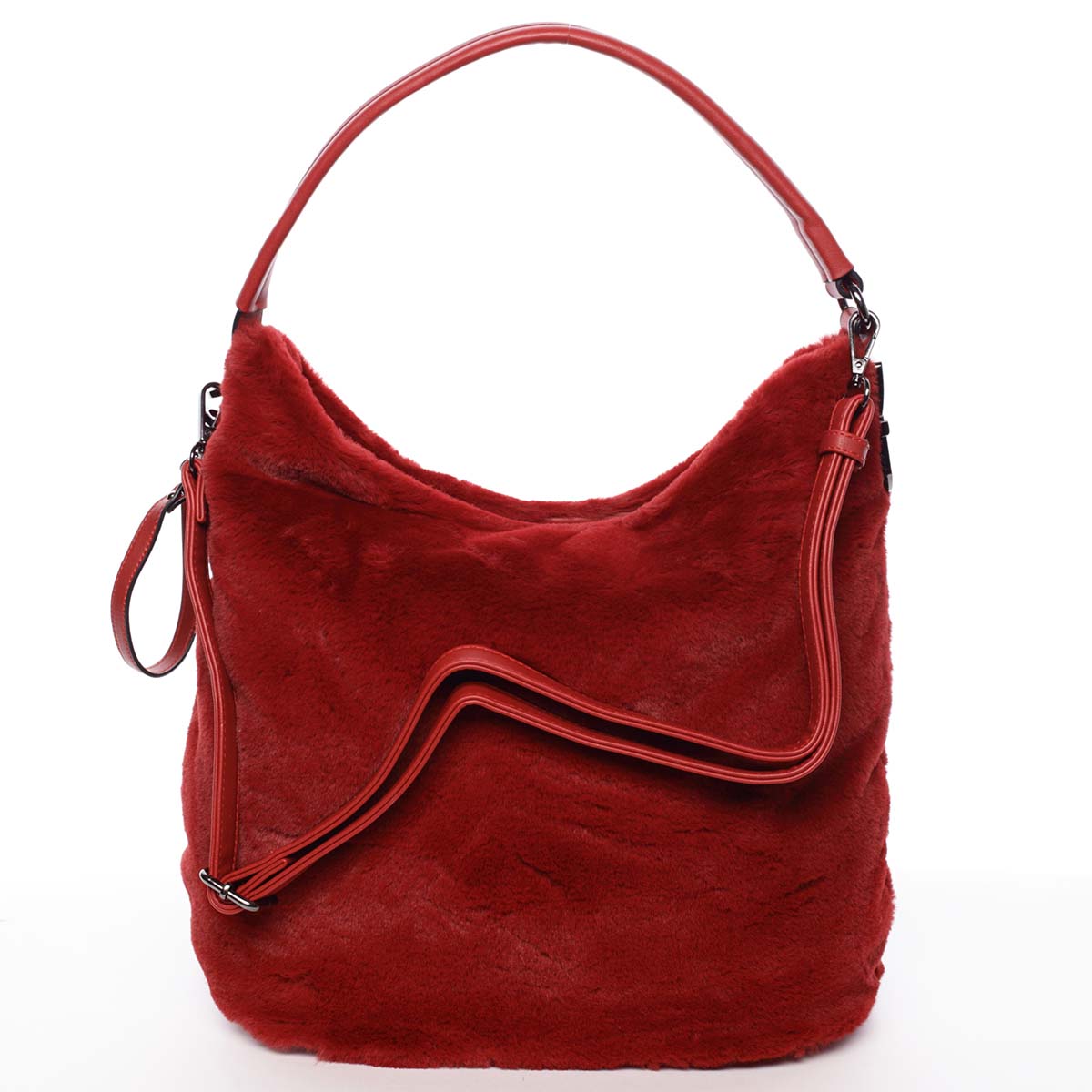 Elegantní dámská kožešinová kabelka červená - MARIA C Janiyah