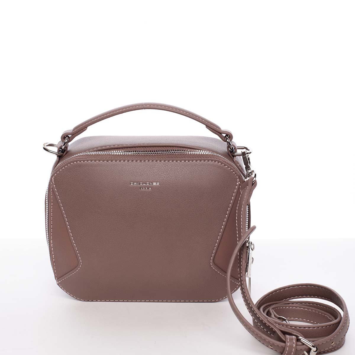 Nadčasová dámska tmavá staroružová kabelka do ruky - David Jones Cube