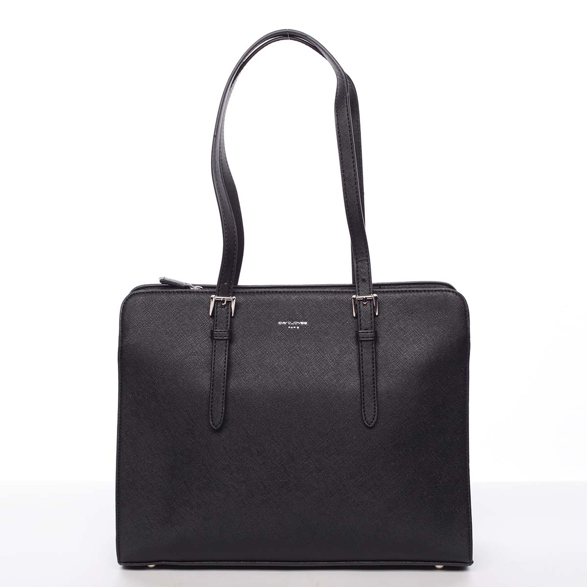 Elegantní černá dámská kabelka přes rameno saffiano - David Jones Penelope