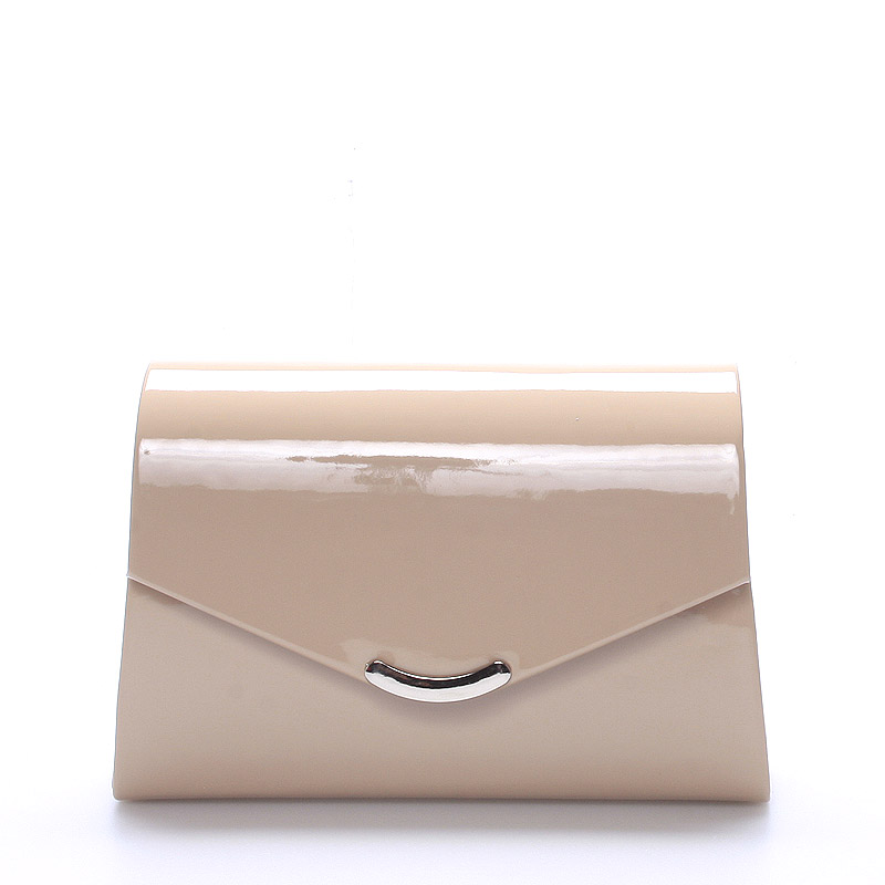 Dámska listová kabelka béžová lakovaná - Delami Viollet