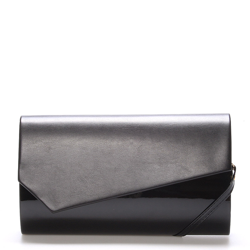 Veľká štýlová dámska listová kabelka čierna lesklá - Delami Charlien