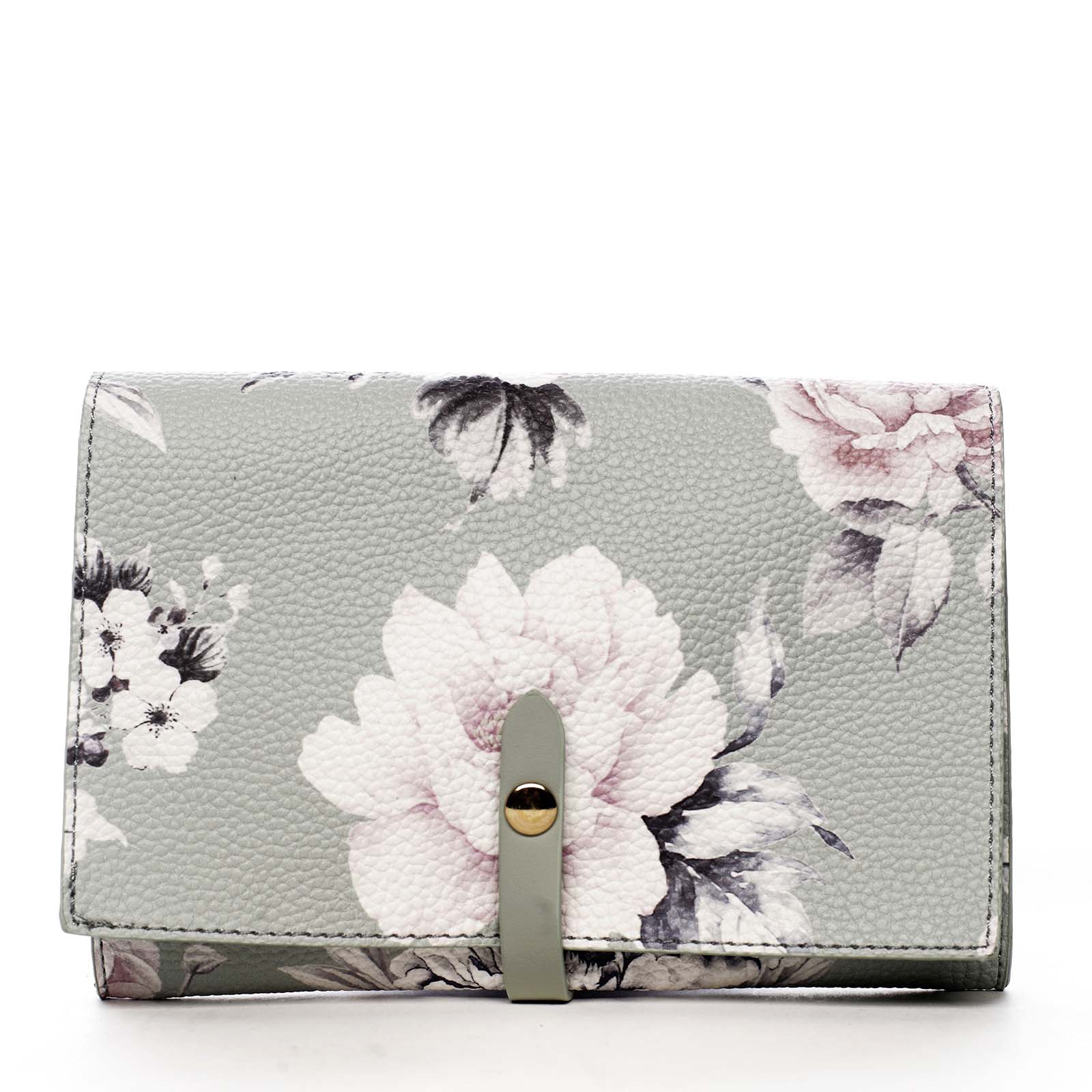 Dámska kvetovaná listová kabelka bledozelená - DIANA & CO Flouw