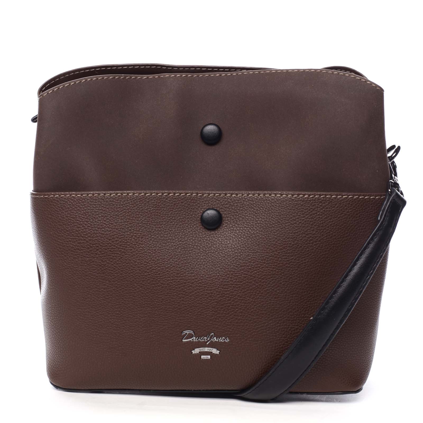 Dámska originálna crossbody kabelka tmavohnedá - David Jones Maud