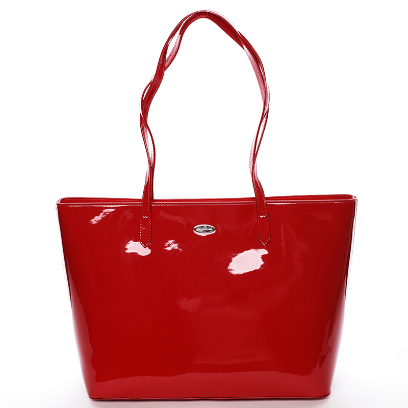 Moderná lakovaná kabelka cez rameno červená - David Jones Nayeli