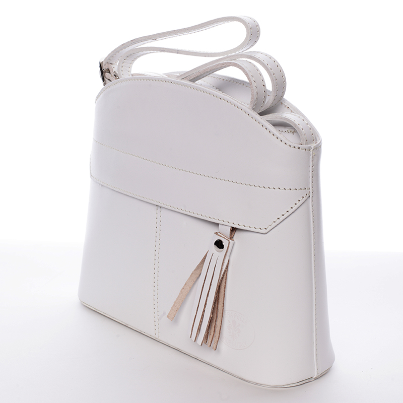 Biela kožená crossbody kabelka - ItalY Marla