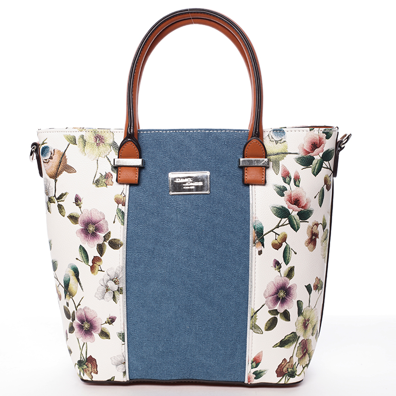 Dámska kabelka s kvetinovým vzorom biela - David Jones Ember