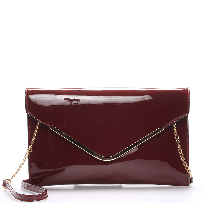 Dámska luxusná vínová lakovaná listová kabelka - David Jones Pamela