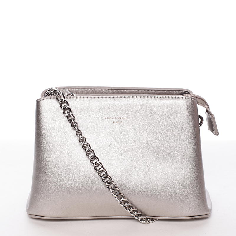Dámska crossbody kabelka strieborná - David Jones Deppari