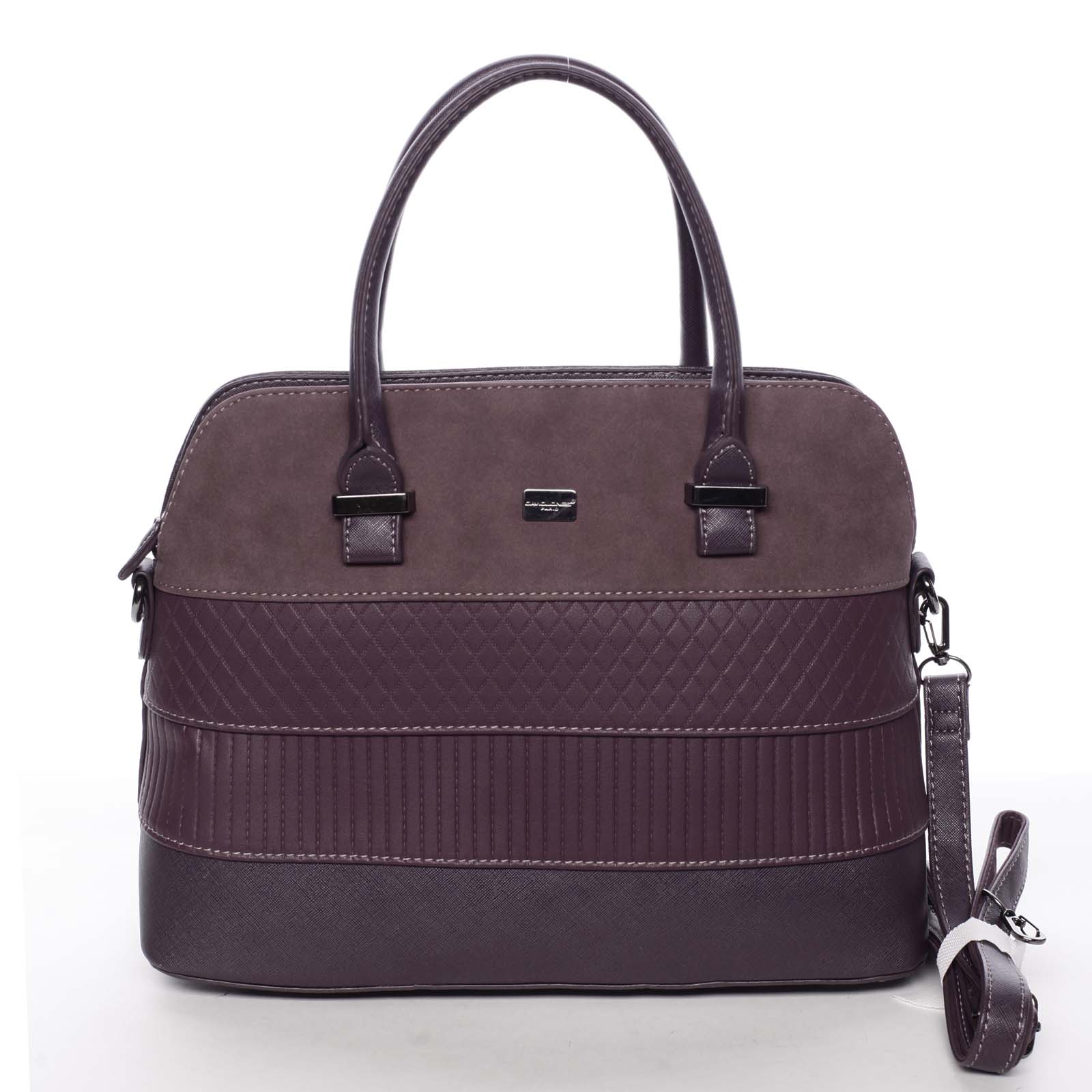 Exkluzívna dámska fialová pevná kabelka do ruky - David Jones Agape