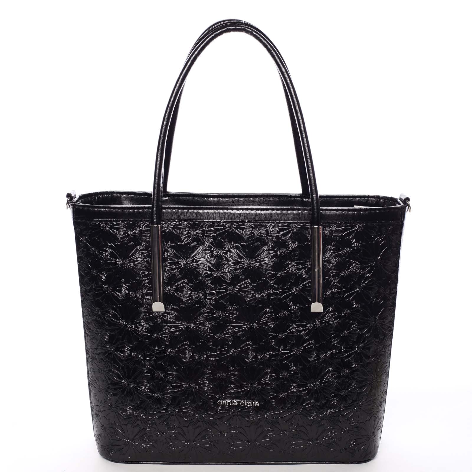 Dámska jemná čierna kabelka so vzorom kvetín - Annie Claire Flower