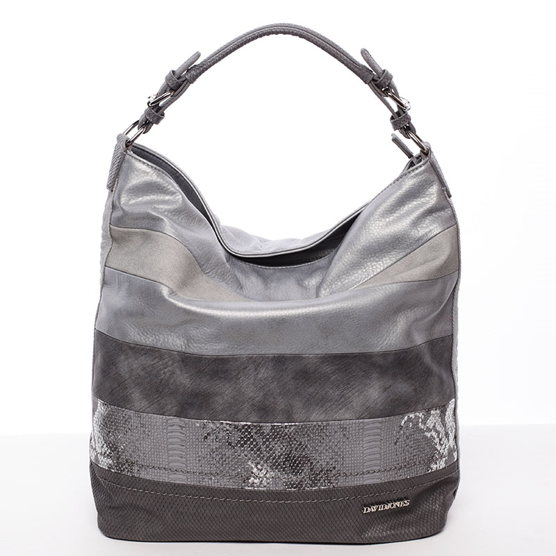 Dámska veľká kabelka cez rameno šedá - David Jones Faunia