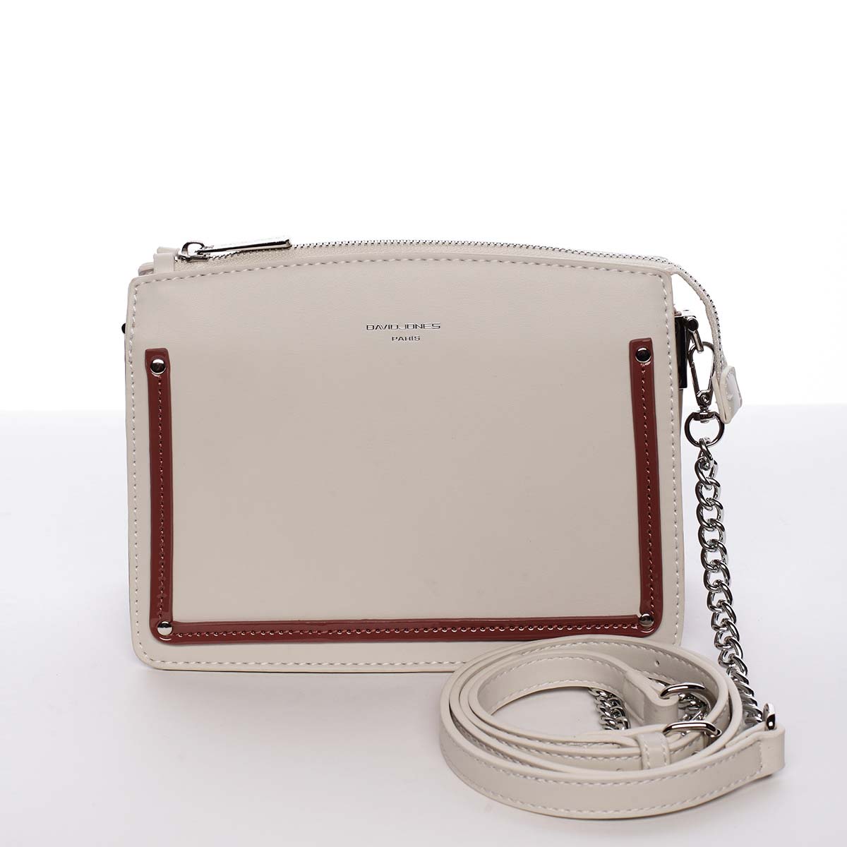 Malá originálna crossbody kabelka krémovobiela - David Jones Yuriko