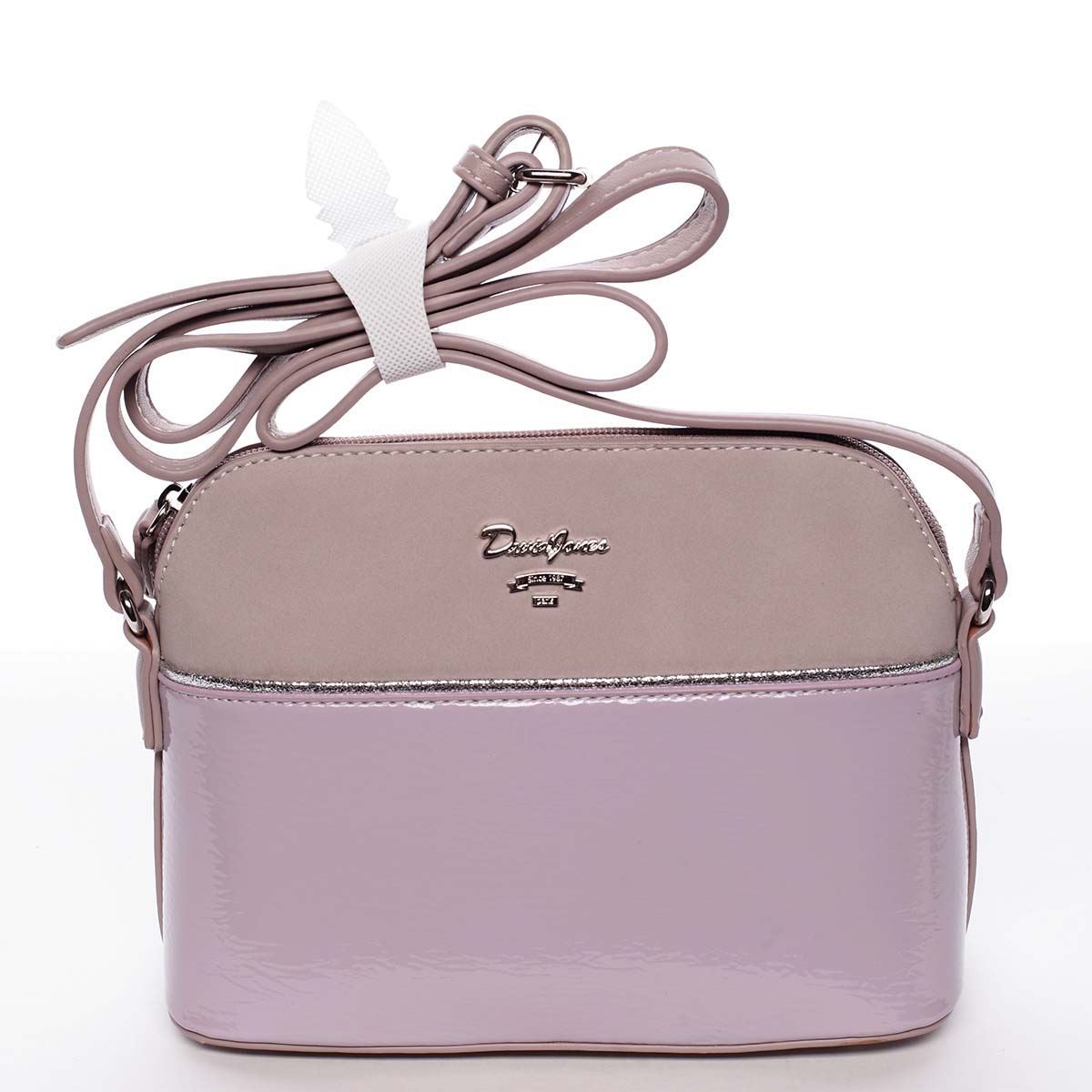 Malá svetlofialová pololakovaná crossbody kabelka - David Jones Kaori