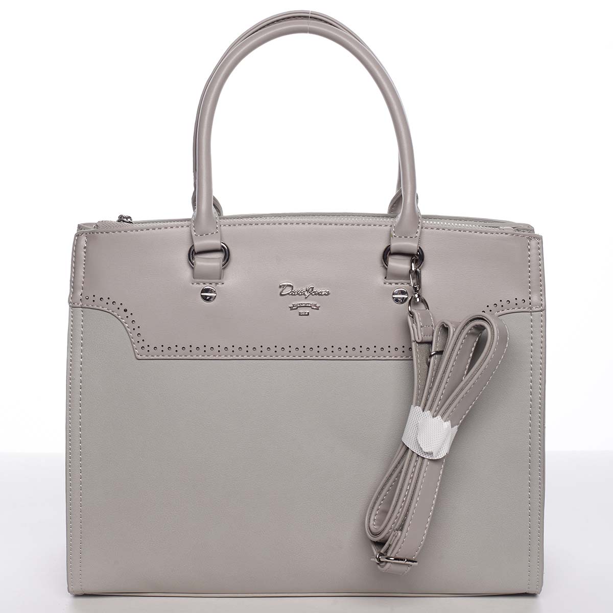 Dámska luxusná ľahko perforovaná sivá kabelka - David Jones Dapphnei