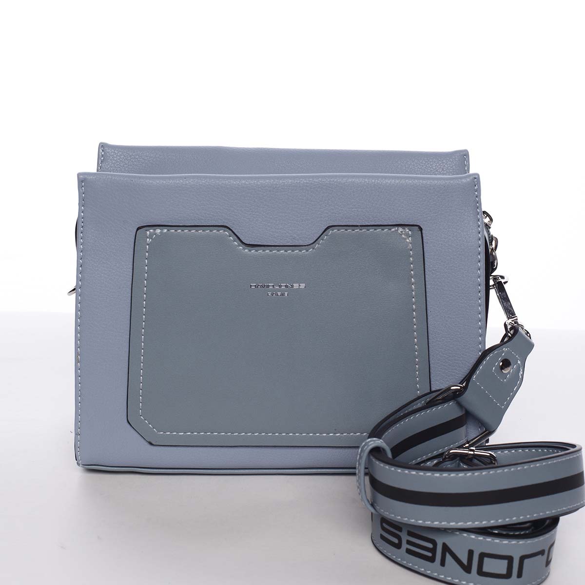 Dámska svetlomodrá crossbody kabelka s kapsičkou - David Jones Angeli