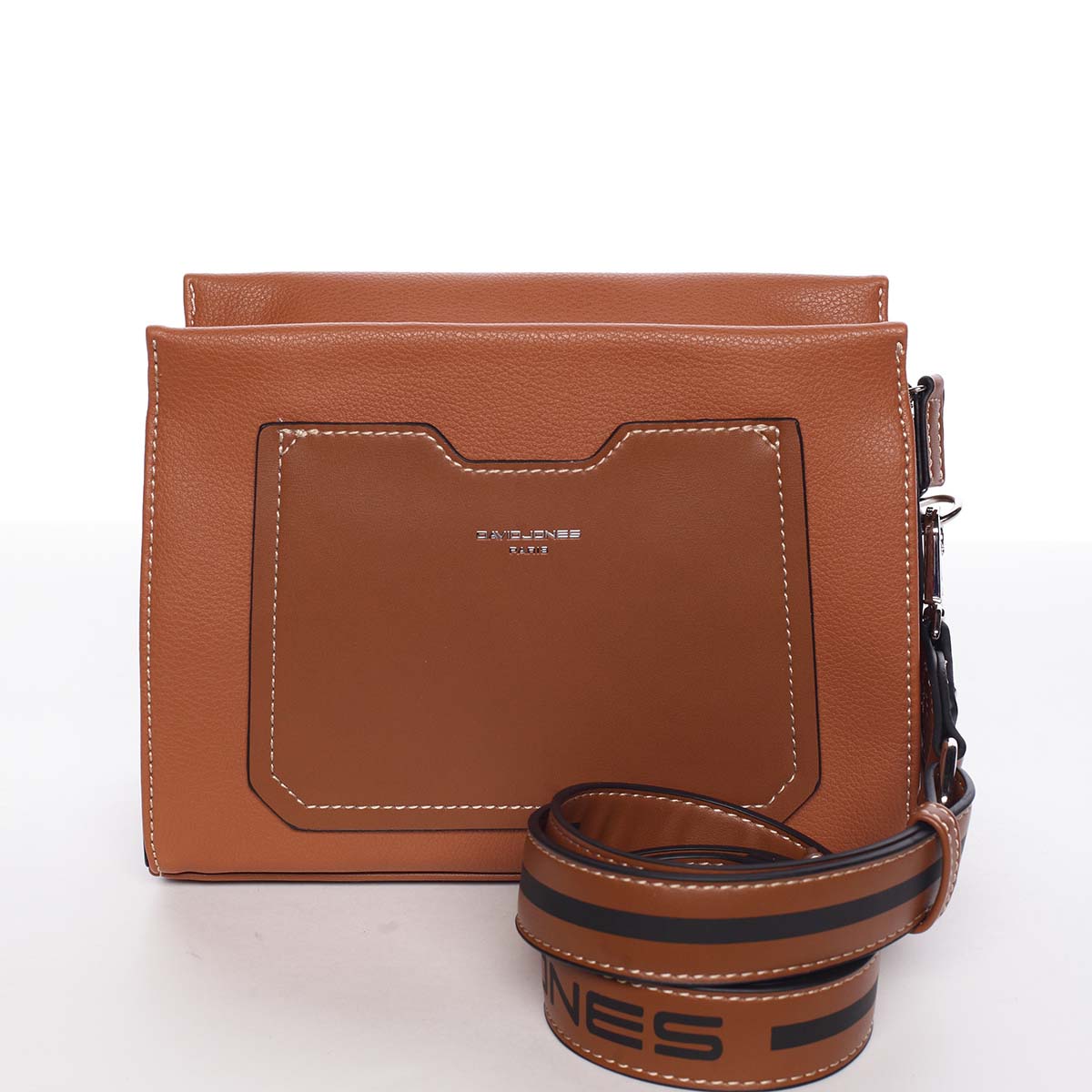 Dámska koňaková crossbody kabelka s kapsičkou - David Jones Angeli