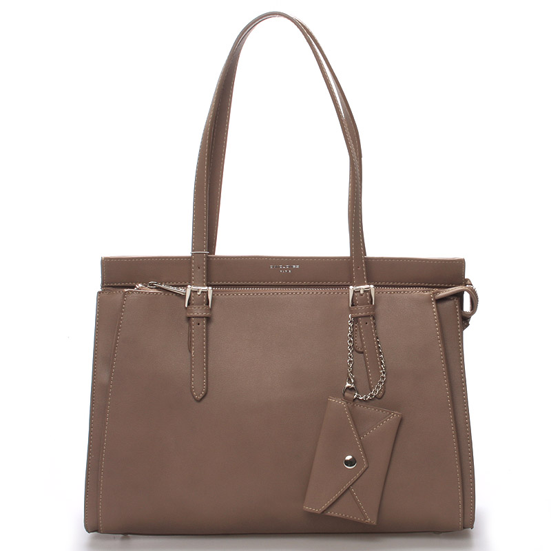 Elegantná tmavá camel dámska kabelka cez rameno - David Jones Dennisa