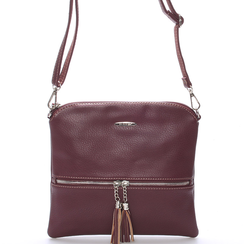 Originálna dámská crossbody kabelka vínová - David Jones Sanna