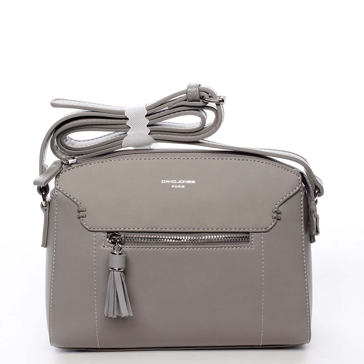 Malá šedá elegantná crossbody kabelka - David Jones Sheer