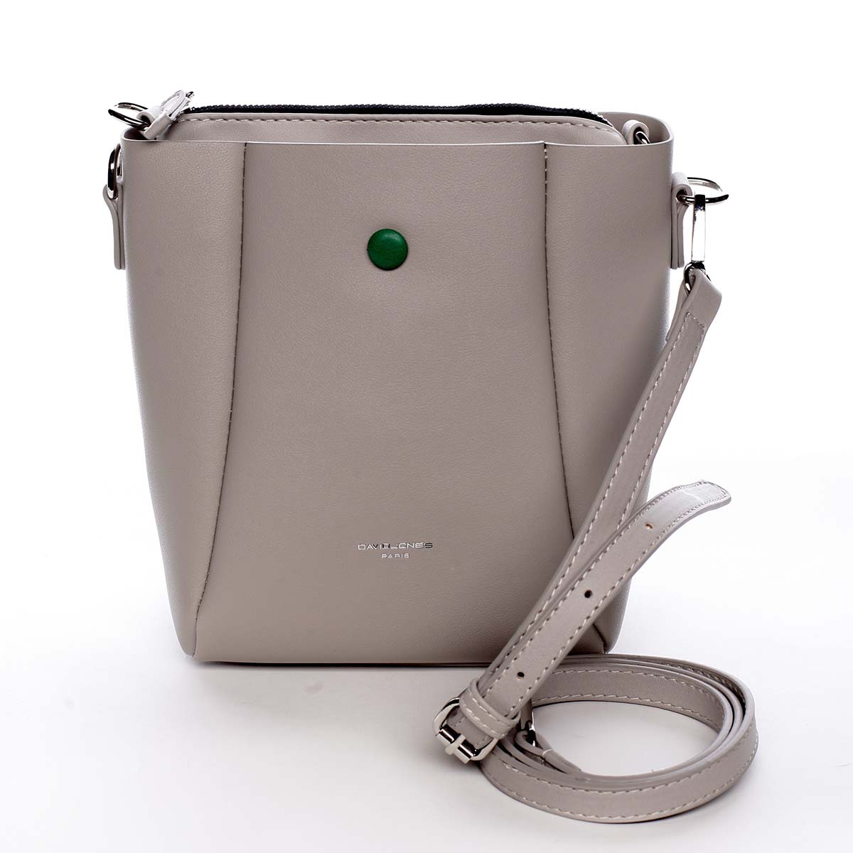 Módna malá béžovosivá crossbody kabelka - David Jones Raline