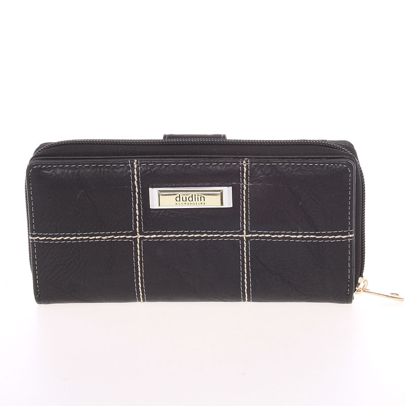Módna väčšia dámska peňaženka čierna - Dudlin M359