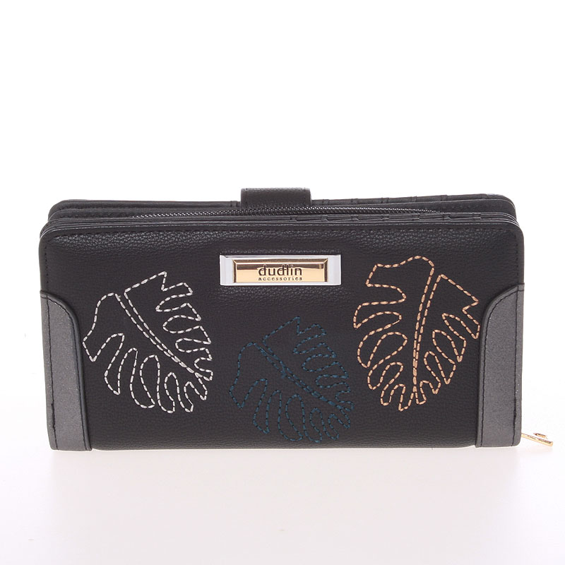 Veľká dámska originálna čierna peňaženka - Dudlin M354