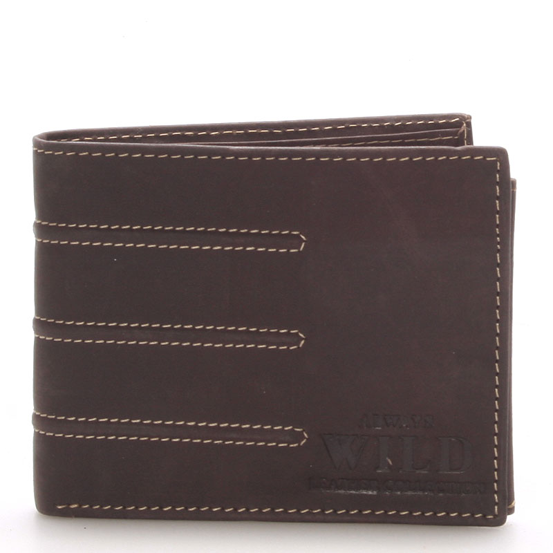 Pánská kožená peněženka hnědá - WILD Dariel