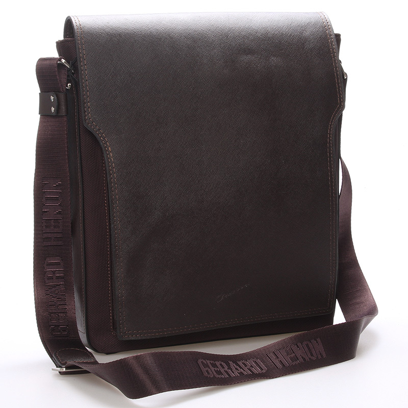 Pánska kožená taška cez rameno hnedá - Gerard HENON Bernard