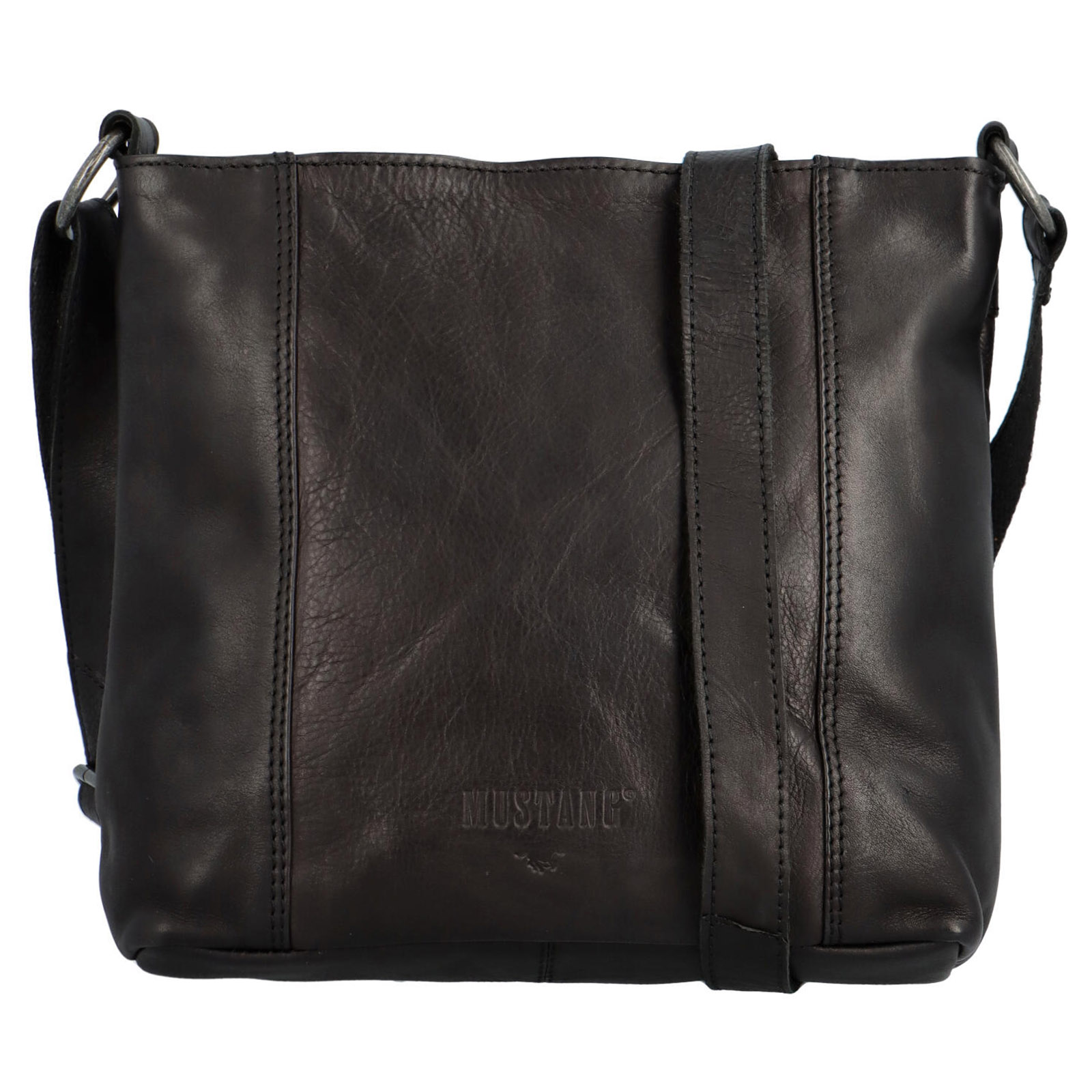 Dámska kožená crossbody kabelka čierna - Mustang Azriel