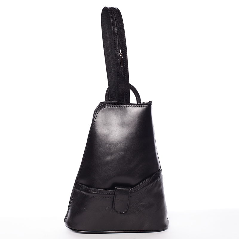 Dámsky originálny kožený čierny batoh - ItalY Zenina