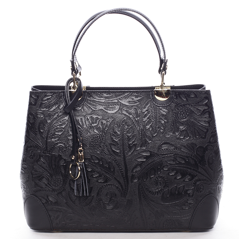 Originálna dámska kožená kabelka čierna - ItalY Mattie