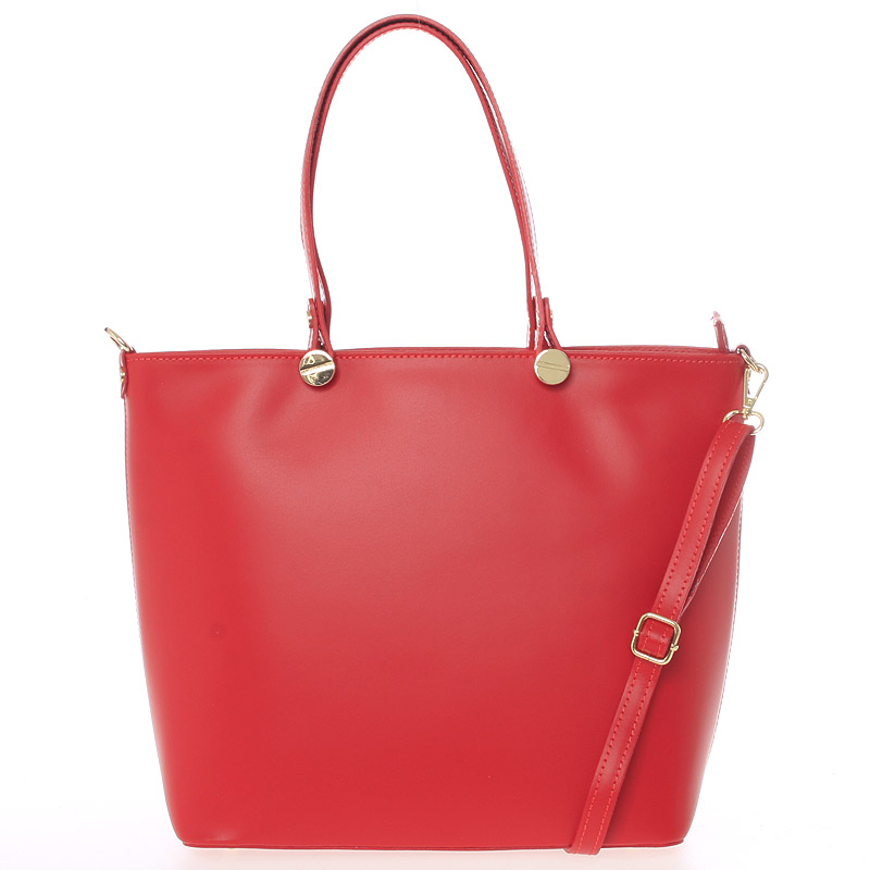 Dámska kožená kabelka červená - Delami Valentina