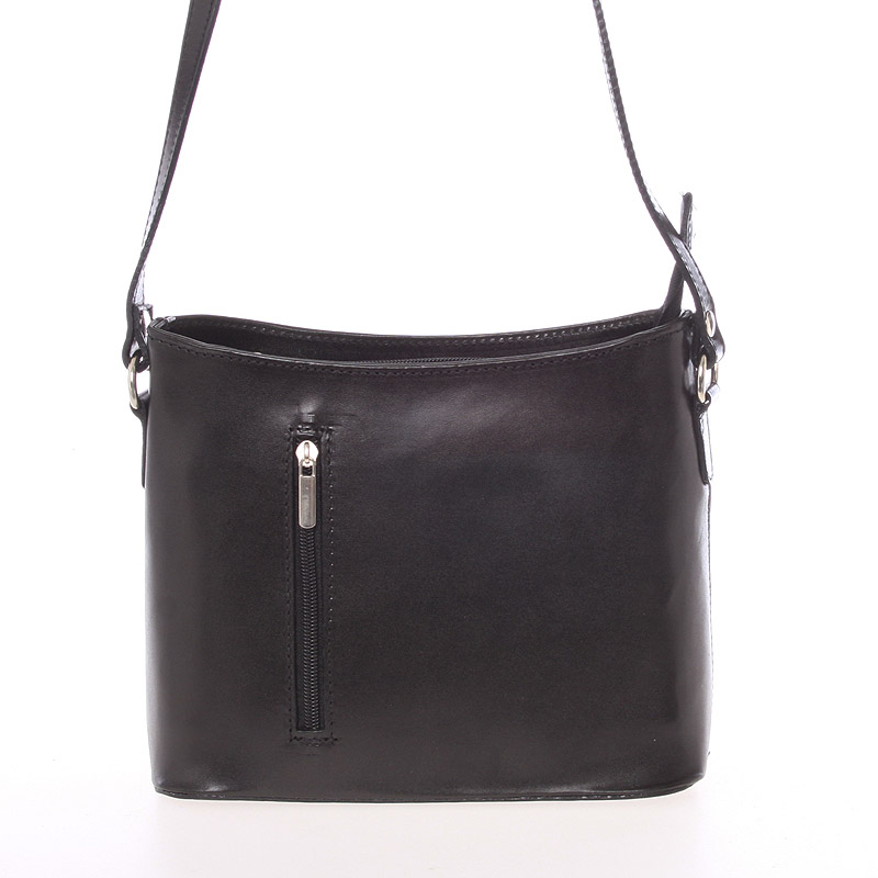 Malá čierna kožená crossbody kabelka - ItalY Madora