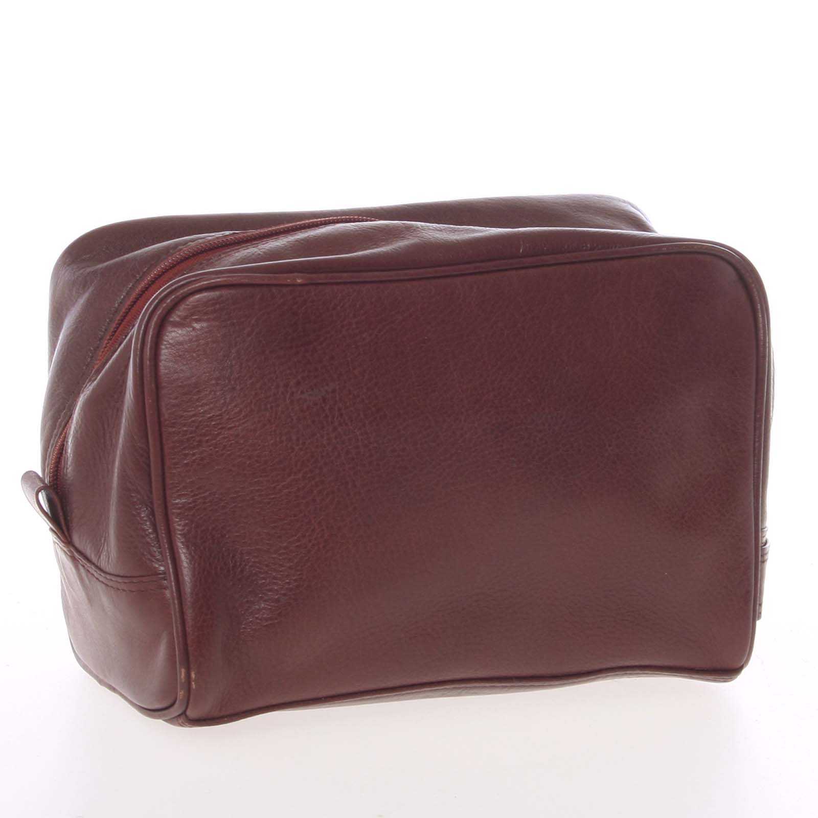 Pánska hnedá kožená kozmetická taška - E680